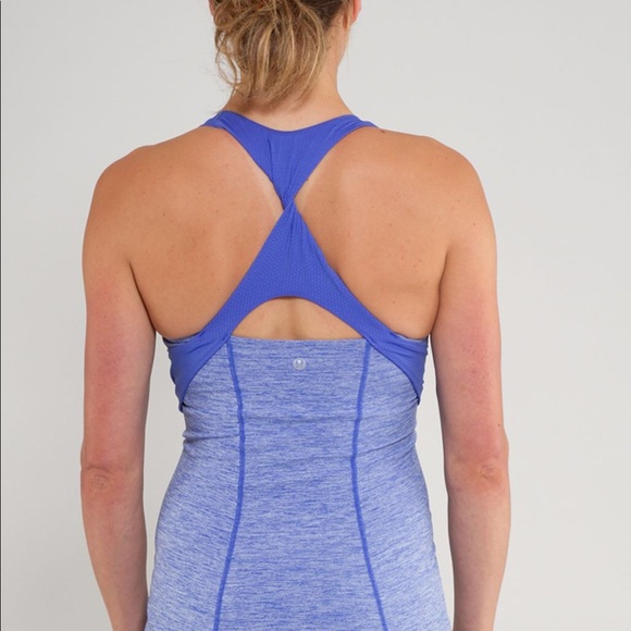 Lululemon Light Blue Tank Top with Sports Bra - Picture 2 of 3